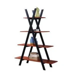 59" Oxford A Frame Bookshelf - Breighton Home Cherry/black