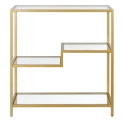 Henn& Hart 36" Tall Gold Bookcase - Henn&Hart