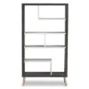 56.14" Atlantic Modern and Contemporary Two-Tone Finished Wood Display Shelf Dark Brown - Baxton Studio -My Book Perch Sales Store unnamed file 1032