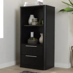 15.47" 2 Drawer Carlingford Modern and Contemporary Espresso Finished Wood Bookshelf Brown - Baxton Studio -My Book Perch Sales Store unnamed file 1047