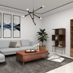 61" Metal and Wood 3 Shelf Books Shelf Brown - Olivia & May -My Book Perch Sales Store unnamed file 1060