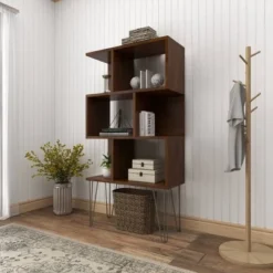 61" Metal and Wood 3 Shelf Books Shelf Brown - Olivia & May -My Book Perch Sales Store unnamed file 1063