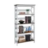 60" Omega 5 Tier Bookcase Driftwood Shelves/White - Breighton Home -My Book Perch Sales Store unnamed file 1126