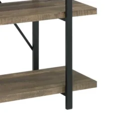 54.75" Bookcase with 4 Tier Storage and X Metal Band Brown/Black - Benzara -My Book Perch Sales Store unnamed file 1157