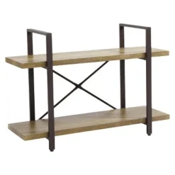 Danya B. 35.5" x 25" Two Level Rustic Shelving Unit Brown - Danya B