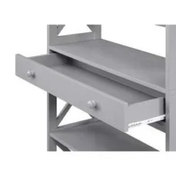 59.75" Oxford 5 Tier Bookcase with Drawer Gray - Breighton Home -My Book Perch Sales Store unnamed file 1178