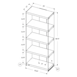 Hollow Core/Tempered Glass Bookcase - EveryRoom Glossy White -My Book Perch Sales Store unnamed file 1200