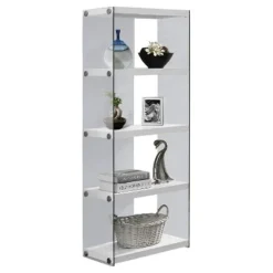 Hollow Core/Tempered Glass Bookcase - EveryRoom Glossy White -My Book Perch Sales Store unnamed file 1202