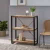 Brinkley Modern Industrial Handcrafted 3 Shelf Mango Wood Shelving Unit Natural/Black - Christopher Knight Home -My Book Perch Sales Store unnamed file 1204