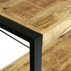 Brinkley Modern Industrial Handcrafted 3 Shelf Mango Wood Shelving Unit Natural/Black - Christopher Knight Home -My Book Perch Sales Store unnamed file 1211