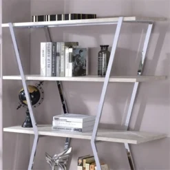 Ketano Metal 4-Shelf Bookcase in Chrome - Furniture of America -My Book Perch Sales Store unnamed file 1215
