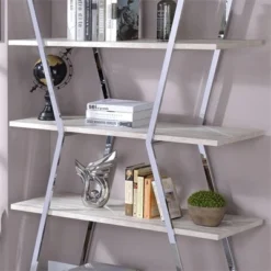 Ketano Metal 4-Shelf Bookcase in Chrome - Furniture of America -My Book Perch Sales Store unnamed file 1216