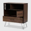 38.98" 1 Drawer Charis Two-Tone Finished Wood Bookshelf Walnut/Black - Baxton Studio -My Book Perch Sales Store unnamed file 1237