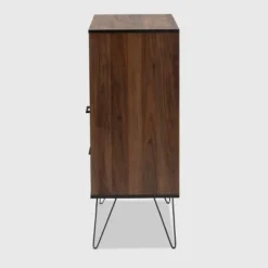 38.98" 1 Drawer Charis Two-Tone Finished Wood Bookshelf Walnut/Black - Baxton Studio -My Book Perch Sales Store unnamed file 1239