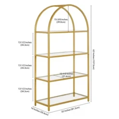 Henn& Hart 62 in. Arched Brass Finish Bookcase - Henn&Hart -My Book Perch Sales Store unnamed file 1257