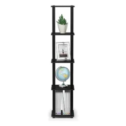 Furinno Turn-N-Tube 5 Tier Wooden PVC Corner Display Shelf and Bookcase for Living Room, Dining Room, Bedroom, and Office Spaces, Americano Black -My Book Perch Sales Store unnamed file 1266