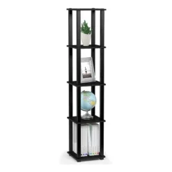 Furinno Turn-N-Tube 5 Tier Wooden PVC Corner Display Shelf and Bookcase for Living Room, Dining Room, Bedroom, and Office Spaces, Americano Black -My Book Perch Sales Store unnamed file 1267