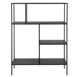 Henn& Hart 48" Tall Black Bronze Bookcase - Henn&Hart