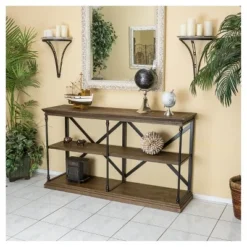 Appleton 34.1" Two Shelf Industrial Media Bookcase Brown - Christopher Knight Home