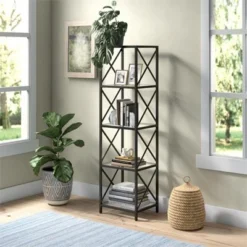 Henn& Hart 18" Wide Black Bronze Bookcase - Henn&Hart