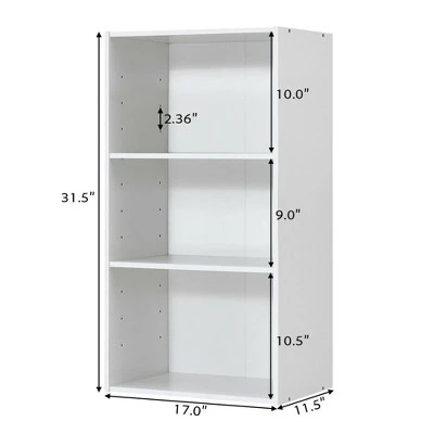 Costway 3 Tier Open Shelf Bookcase Multi-functional Storage Display Cabinet Furni White 3 Costway 3 Tier Open Shelf Bookcase Multi-functional Storage Display Cabinet Furni White