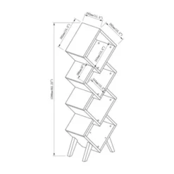 Yarmow Modern Wood Bookcase in White and Red - Furniture of America -My Book Perch Sales Store unnamed file 1432