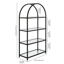 Henn& Hart 62 in. Arched Black Bronze Bookcase - Henn&Hart -My Book Perch Sales Store unnamed file 1446
