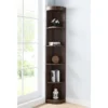 Maleena 5-Shelf Corner Wood Bookcase in Dark Walnut - Furniture of America -My Book Perch Sales Store unnamed file 1452