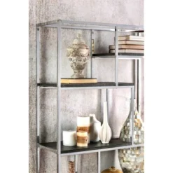 Jan Modern Metal 6-Shelf Bookcase in Chrome - Furniture of America -My Book Perch Sales Store unnamed file 1481