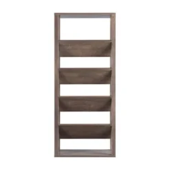 Rubus Wood 5-Shelf 71-Inch Etagere Bookcase in Walnut - Furniture of America