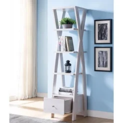Stokes Wood 4-Shelf 71-Inch Standard Bookcase in White Oak - Furniture of America -My Book Perch Sales Store unnamed file 1494