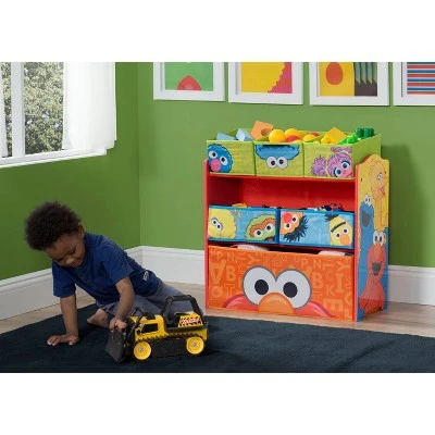 Disney Sesame Street Design and Store 6 Bin Toy Organizer - Delta Children 4 Disney Sesame Street Design and Store 6 Bin Toy Organizer - Delta Children - Image 2