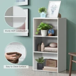 Costway 2 PCS 3 Tier Open Shelf Bookcase Multi-functional Storage Display Cabinet White -My Book Perch Sales Store unnamed file 171