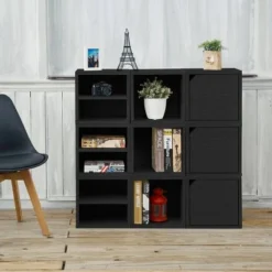 Way Basics Eco Stackable Connect Door Cube Modular Cubby Organizer Storage System Black -My Book Perch Sales Store unnamed file 1734