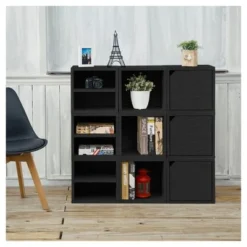 Way Basics Eco Stackable Connect Door Cube Modular Cubby Organizer Storage System Black -My Book Perch Sales Store unnamed file 1737