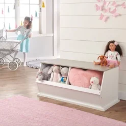 Badger Basket Two Bin Stackable Storage Cubby White/Gray Woodgrain -My Book Perch Sales Store unnamed file 1805