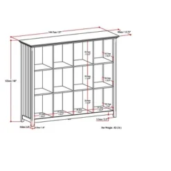 48"x57" Normandy 12 Cube Storage - Wyndenhall Distressed Gray -My Book Perch Sales Store unnamed file 1818