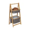 Honey-Can-Do 2 Tier Bamboo and Canvas A-Frame Shelving Unit -My Book Perch Sales Store unnamed file 1822