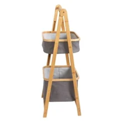 Honey-Can-Do 2 Tier Bamboo and Canvas A-Frame Shelving Unit -My Book Perch Sales Store unnamed file 1824