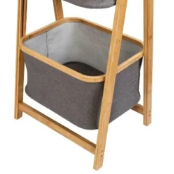 Honey-Can-Do 2 Tier Bamboo and Canvas A-Frame Shelving Unit -My Book Perch Sales Store unnamed file 1826