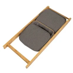 Honey-Can-Do 2 Tier Bamboo and Canvas A-Frame Shelving Unit -My Book Perch Sales Store unnamed file 1827