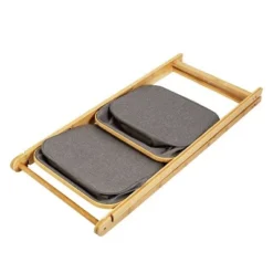 Honey-Can-Do 2 Tier Bamboo and Canvas A-Frame Shelving Unit -My Book Perch Sales Store unnamed file 1828