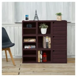 Way Basics Eco Stackable Connect Cube with Shelf Modular Cubby Organizer Storage System Espresso Wood Grain 12 Way Basics Eco Stackable Connect Cube with Shelf Modular Cubby Organizer Storage System Espresso Wood Grain -My Book Perch Sales Store unnamed file 1877