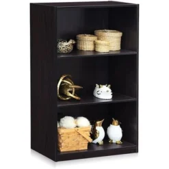Furinno Basic Simple Sleek Wooden 3 Tier Open Bookcase Display Storage Shelf for Home Rooms and Office Organization, Dark Walnut -My Book Perch Sales Store unnamed file 1906
