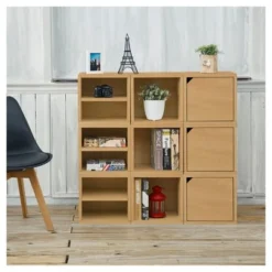 Way Basics Eco Stackable Connect Cube with Shelf Modular Cubby Organizer Storage System Natural Wood Grain -My Book Perch Sales Store unnamed file 1912