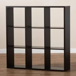 Janne 9 Cube Multipurpose Storage Shelf Dark Brown - Baxton Studio -My Book Perch Sales Store unnamed file 1981