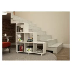 Cascavel 38.58" Stair Cubbies White - Manhattan Comfort