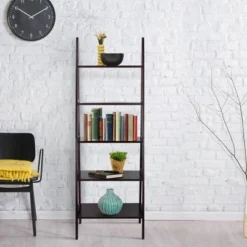 5 Shelf Ladder Bookcase - Flora Home Espresso -My Book Perch Sales Store unnamed file 2081