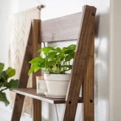68.25" Boho 4 Tier Solid Wood Ladder Bookshelf Plant Stand - Saracina Home Gray -My Book Perch Sales Store unnamed file 2119
