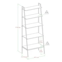 72" Open Storage Ladder Bookshelf - Saracina Home Dark Walnut -My Book Perch Sales Store unnamed file 2143